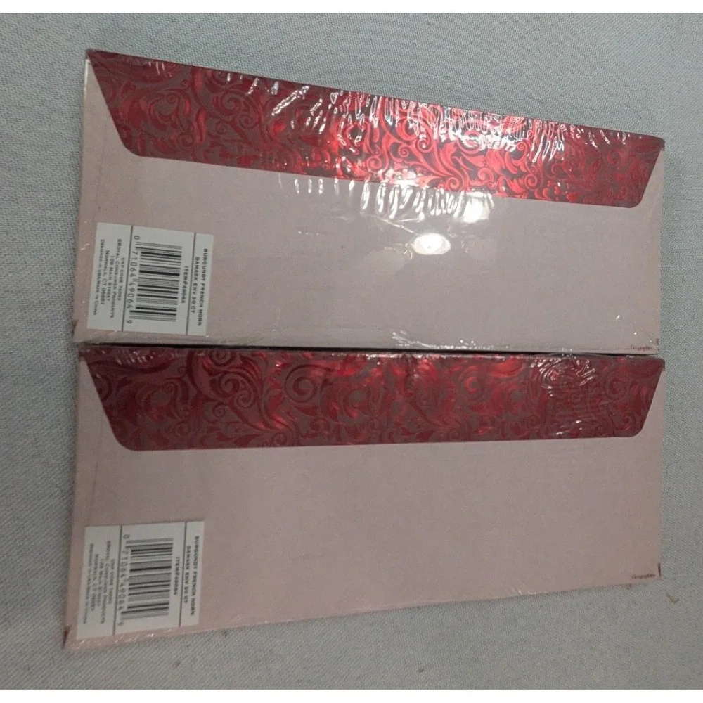 Geographics Envelopes Unisex 4.125x9.5 Burgundy NEW 40ct Foil Damask 49064